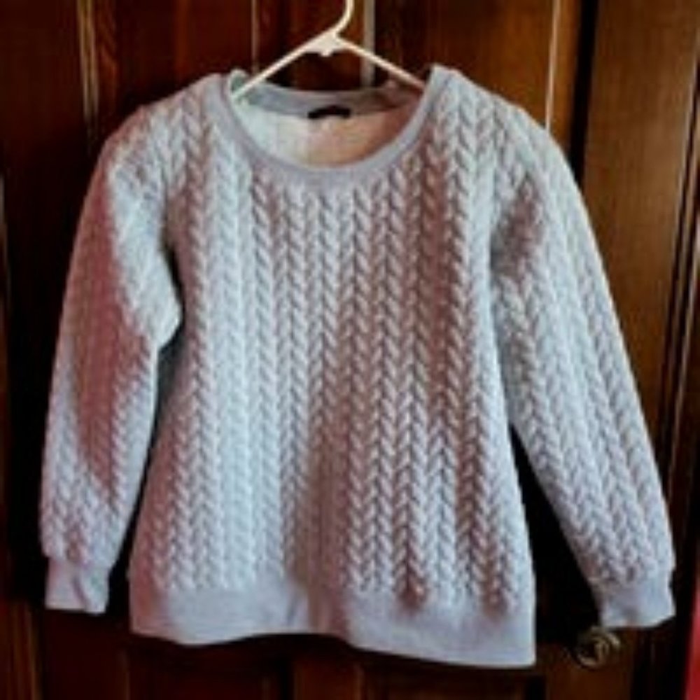 textured cable stitched sweatshirt